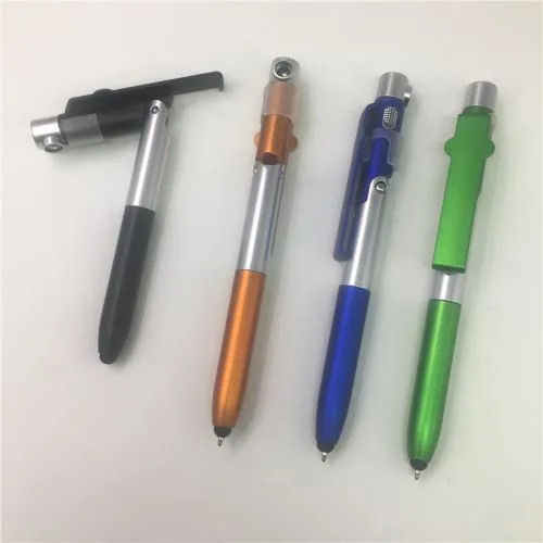 4-in-1-Handyhalter mit Stylus-Spitze, LED-Beleuchtung, Kugelschreiber